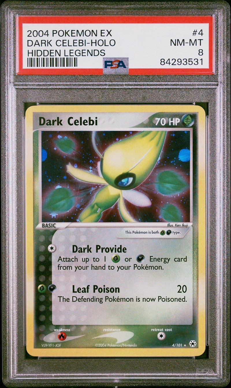 2004 Pokemon Ex Hidden Legends 4 Dark Celebi PSA 8