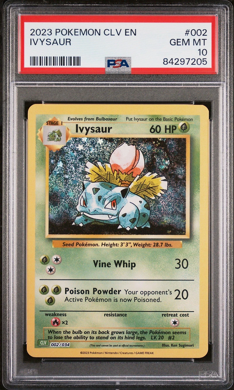 2023 Pokemon Clv-trading Card Game Classic Venusaur & Lugia Ex Deck 002 Ivysaur PSA