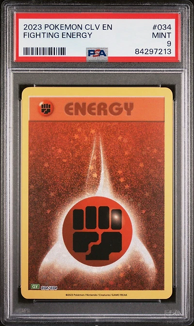 2023 Pokemon Clv-trading Card Game Classic Venusaur & Lugia Ex Deck 034 Fighting Energy PSA 9