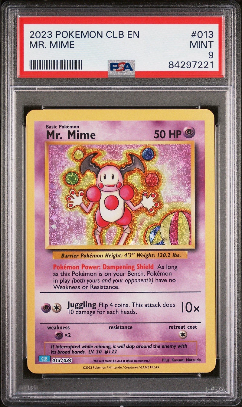 2023 Pokemon Clb-trading Card Game Classic Blastoise & Suicune Ex Deck 013 Mr. Mime PSA