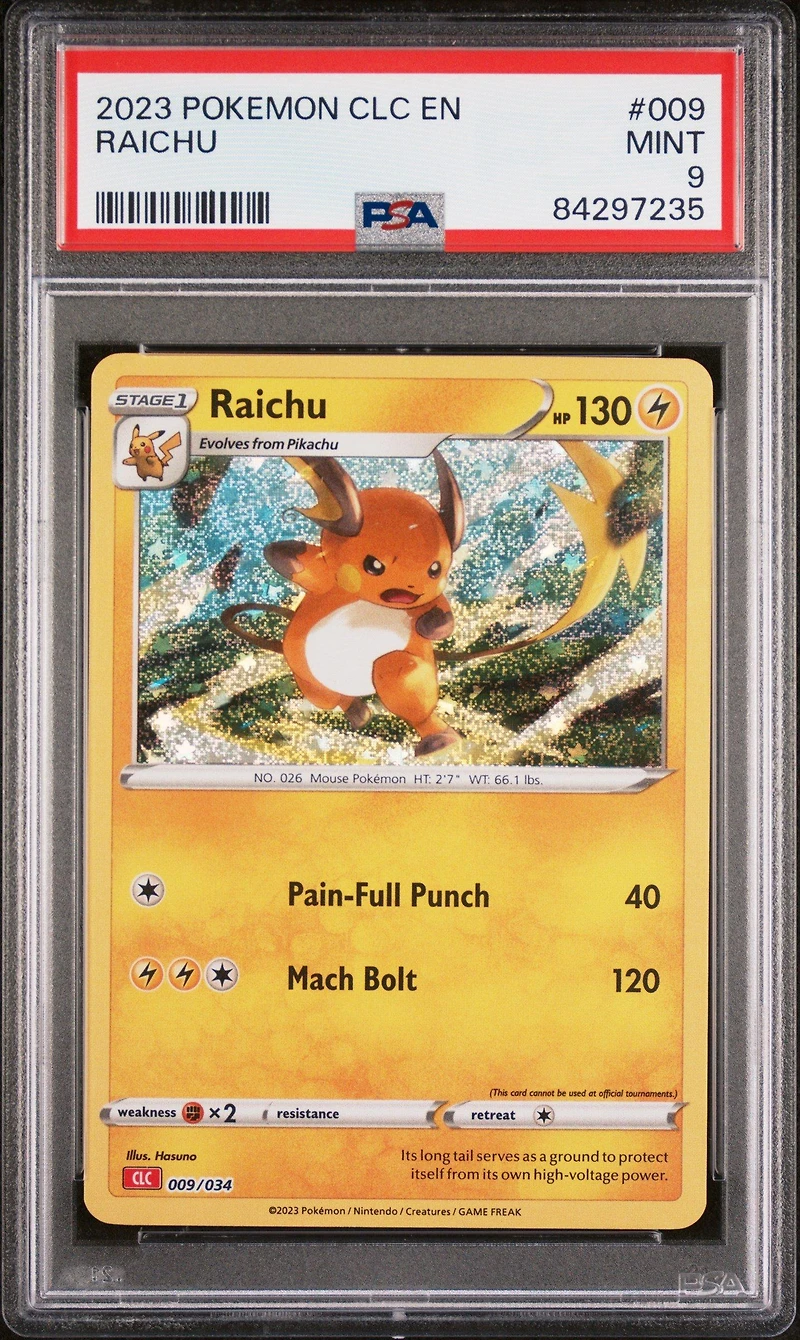 2023 Pokemon Clc-trading Card Game Classic Charizard & Ho-oh Ex Deck 009 Raichu PSA