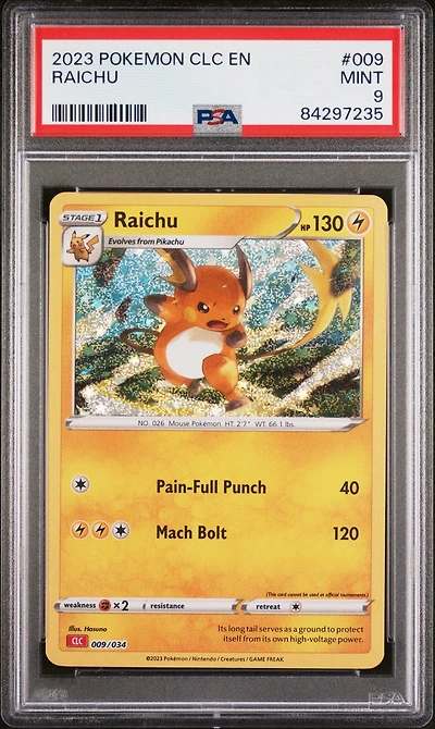 2023 Pokemon Clc-trading Card Game Classic Charizard & Ho-oh Ex Deck 009 Raichu PSA