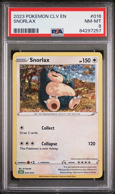 2023 Pokemon Clv-trading Card Game Classic Venusaur & Lugia Ex Deck 016 Snorlax PSA