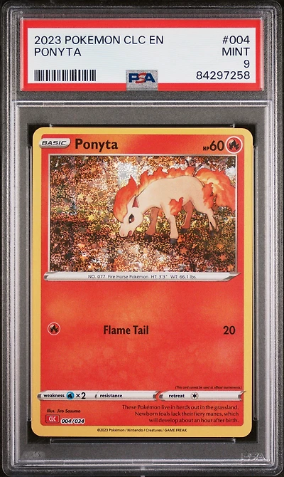 2023 Pokemon Clc-trading Card Game Classic Charizard & Ho-oh Ex Deck 004 Ponyta PSA 9