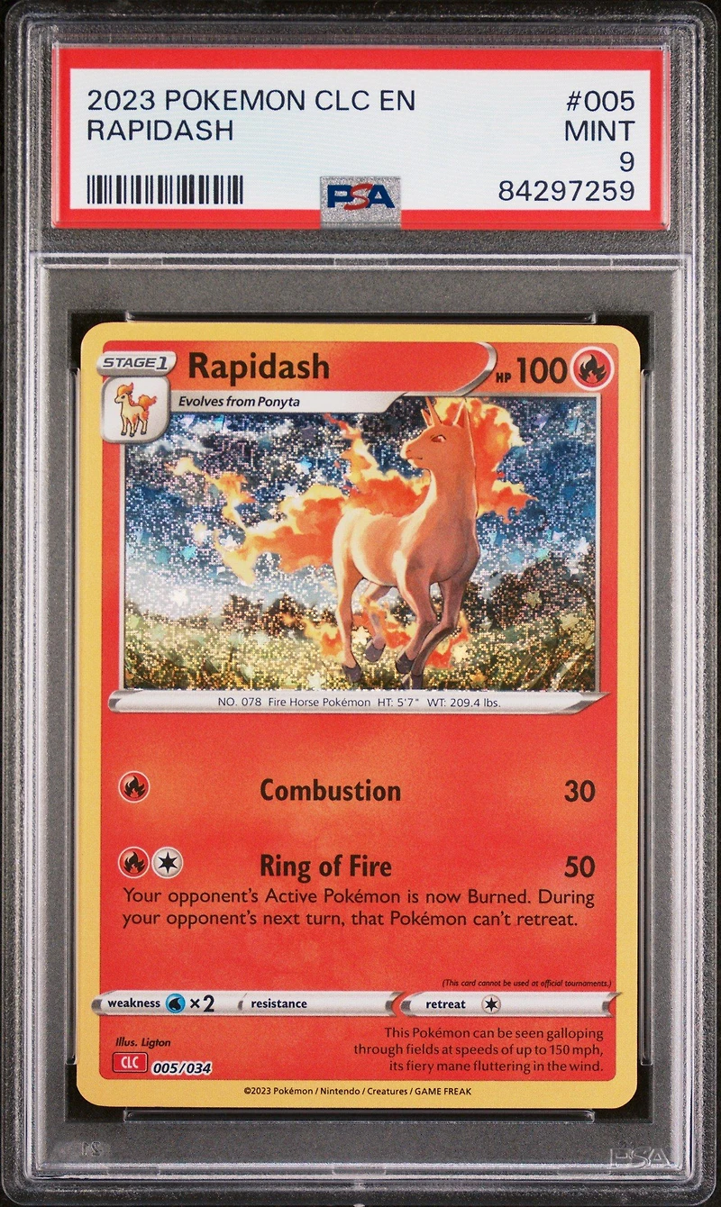 2023 Pokemon Clc-trading Card Game Classic Charizard & Ho-oh Ex Deck 005 Rapidash PSA 9