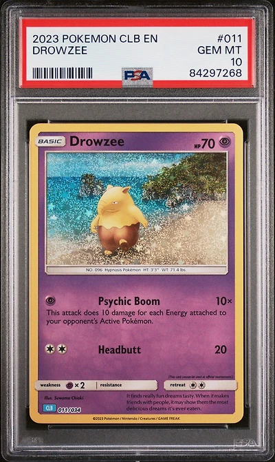 2023 Pokemon Clb-trading Card Game Classic Blastoise & Suicune Ex Deck 011 Drowzee PSA 10