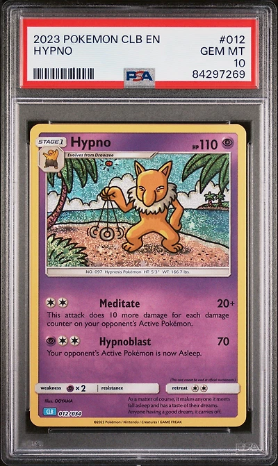 2023 Pokemon Clb-trading Card Game Classic Blastoise & Suicune Ex Deck 012 Hypno PSA