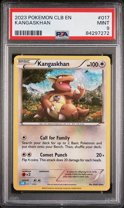2023 Pokemon Clb-trading Card Game Classic Blastoise & Suicune Ex Deck 017 Kangaskhan PSA