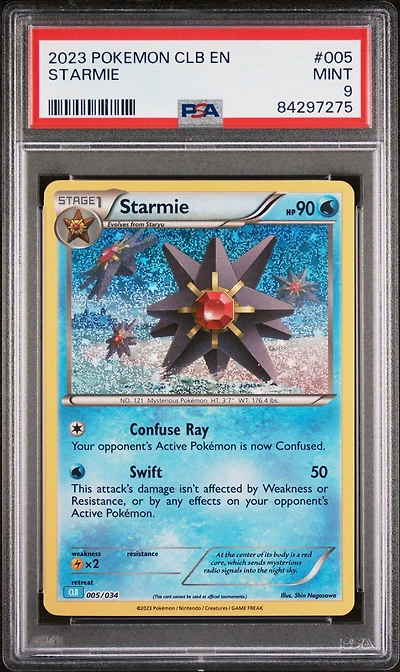 2023 Pokemon Clb-trading Card Game Classic Blastoise & Suicune Ex Deck 005 Starmie PSA 9