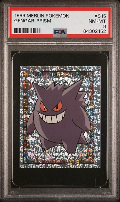 1999 Merlin Pokemon S15 Gengar-prism PSA 8