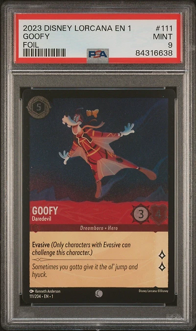 2023 Disney Lorcana En 1-the First Chapter 111 Goofy - Daredevil Foil PSA 9