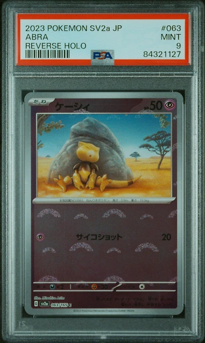 2023 Pokemon Japanese Sv2a-pokemon 151 063 Abra Reverse Holo PSA 9