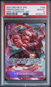 2023 One Piece Japanese Op05-awakening Of The New Era 069 Trafalgar Law Alternate Art PSA 10