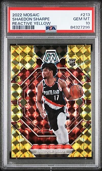 2022 Panini Mosaic 213 Shaedon Sharpe Reactive Yellow PSA 10