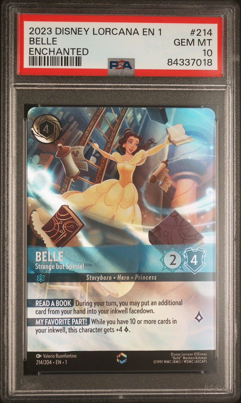 2023 Disney Lorcana En 1-the First Chapter 214 Belle - Strange But Special Enchanted PSA 10
