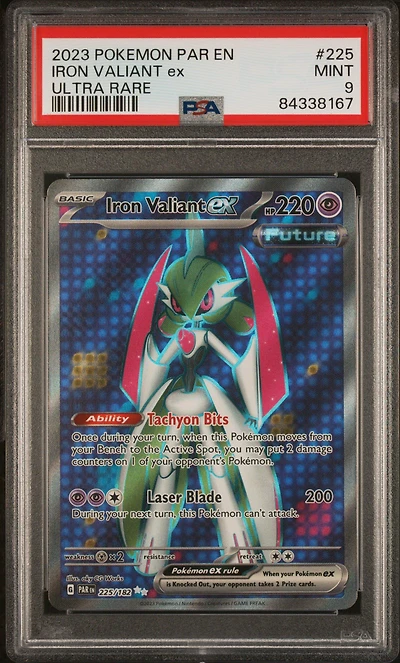 2023 Pokemon Par En-paradox Rift 225 Iron Valiant Ex Ultra Rare PSA