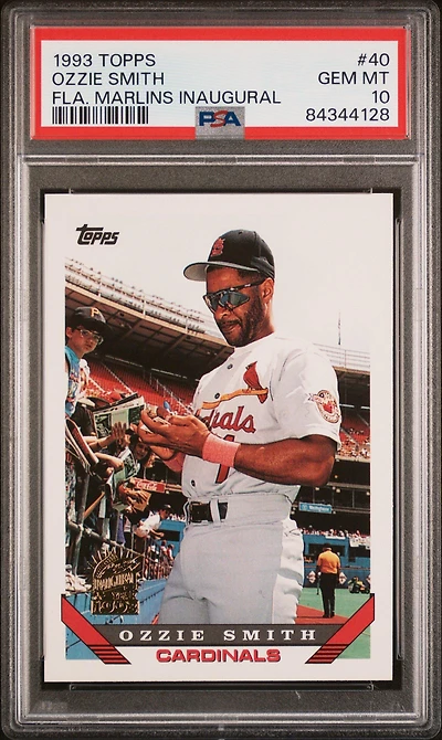 1993 Topps 40 Ozzie Smith Fla. Marlins Inaugural PSA 10