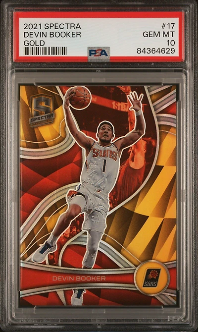 2021 Panini Spectra 17 Devin Booker Gold PSA 10