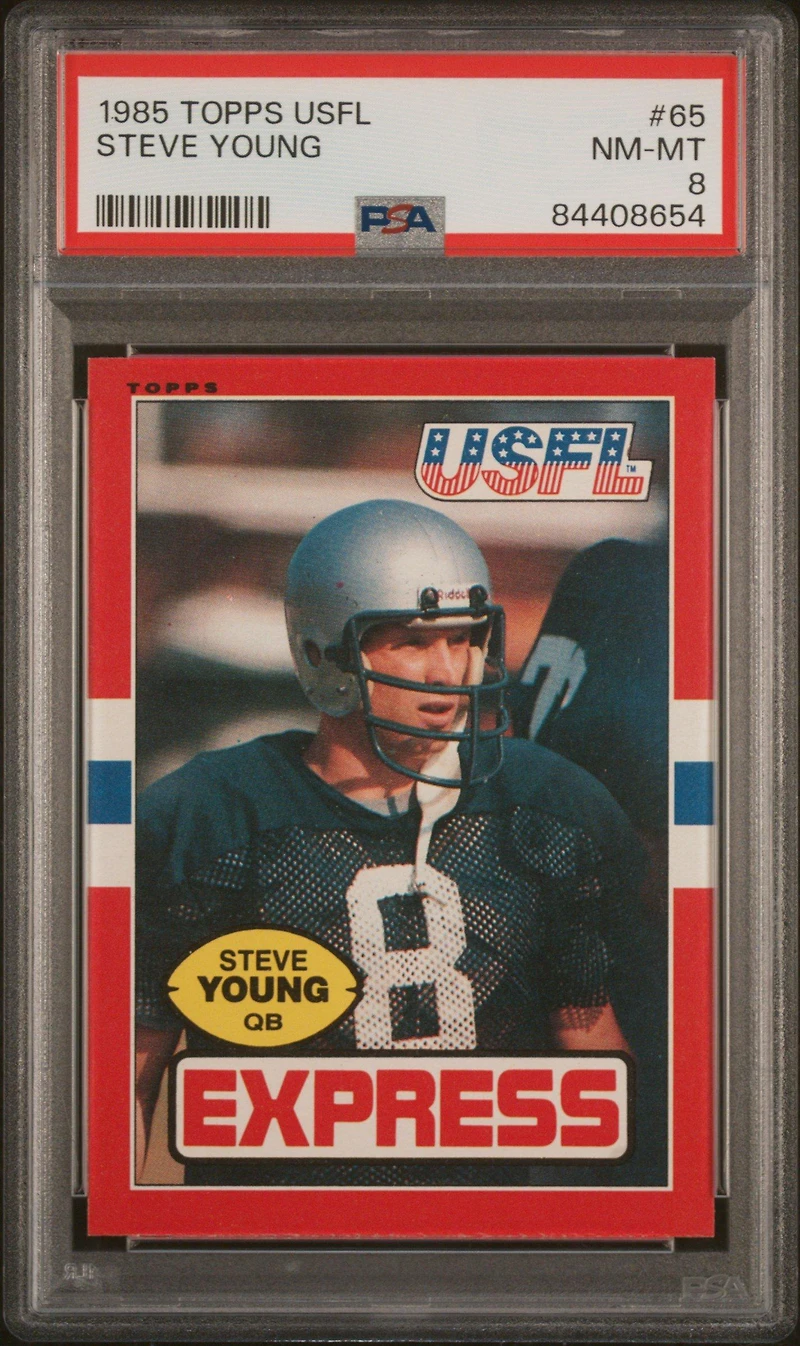 1985 Topps Usfl 65 Steve Young PSA 8