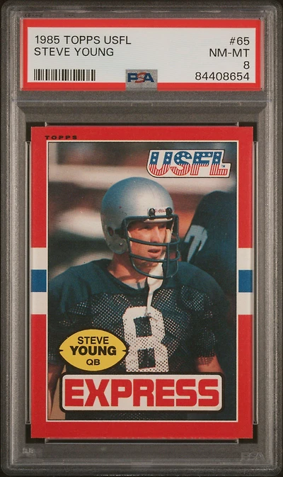 1985 Topps Usfl 65 Steve Young PSA 8