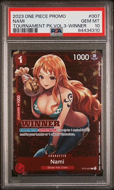 2023 One Piece Promos 007 Nami Tournament Pack Vol.3-winner PSA