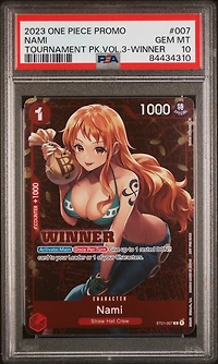 2023 One Piece Promos 007 Nami Tournament Pack Vol.3-winner PSA