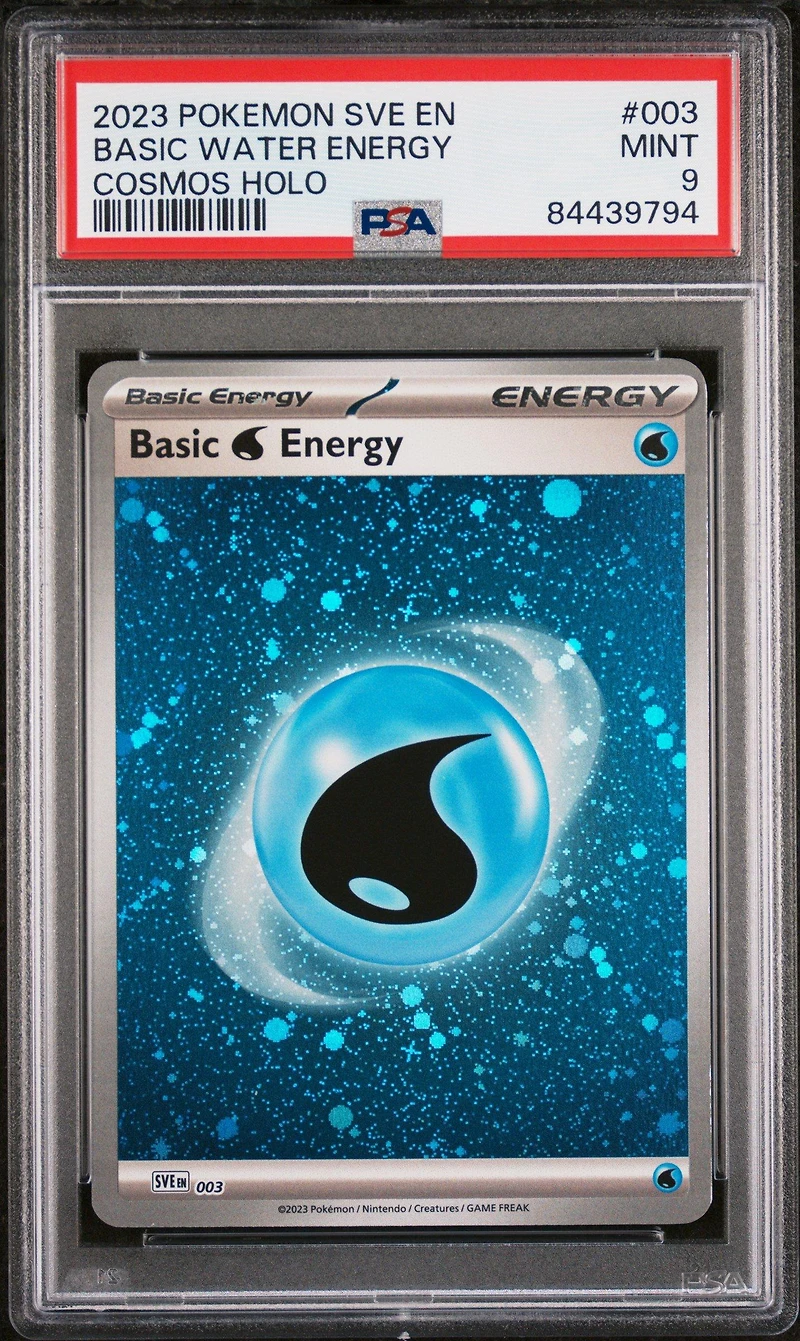 2023 Pokemon Sve En-basic Energies 003 Basic Water Energy Cosmos Holo PSA 9