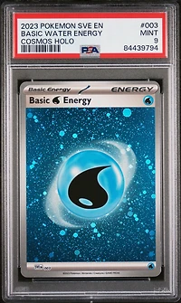 2023 Pokemon Sve En-basic Energies 003 Basic Water Energy Cosmos Holo PSA 9