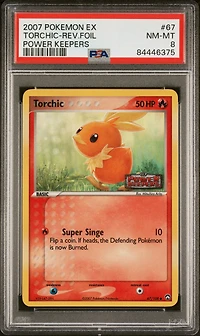 2007 Pokemon Ex Power Keepers 67 Torchic-reverse Foil PSA 8