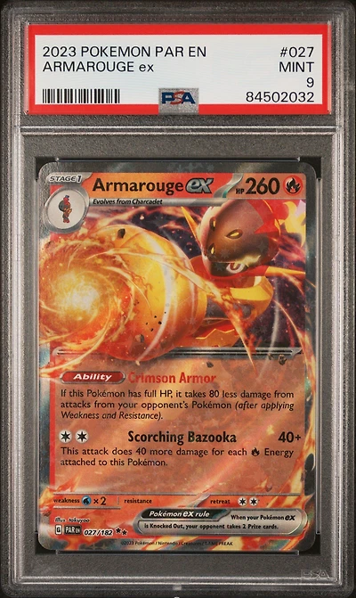 2023 Pokemon Par En-paradox Rift 027 Armarouge Ex PSA 9