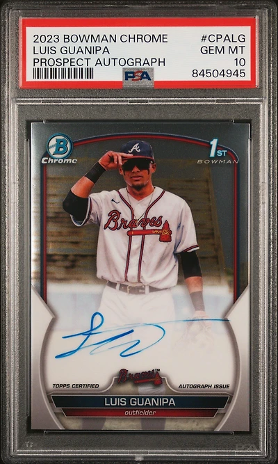 2023 Bowman Chrome Prospect Autographs Cpalg Luis Guanipa PSA 10