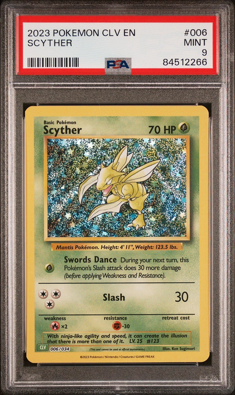 2023 Pokemon Clv-trading Card Game Classic Venusaur & Lugia Ex Deck 006 Scyther PSA