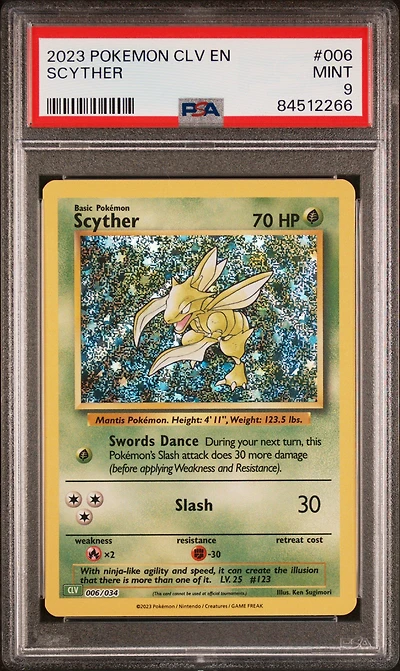 2023 Pokemon Clv-trading Card Game Classic Venusaur & Lugia Ex Deck 006 Scyther PSA