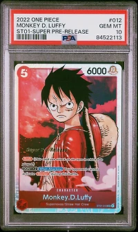 2022 One Piece Starter Deck St01-straw Hat Crew 012 Monkey D. Luffy Super Pre-release PSA 10