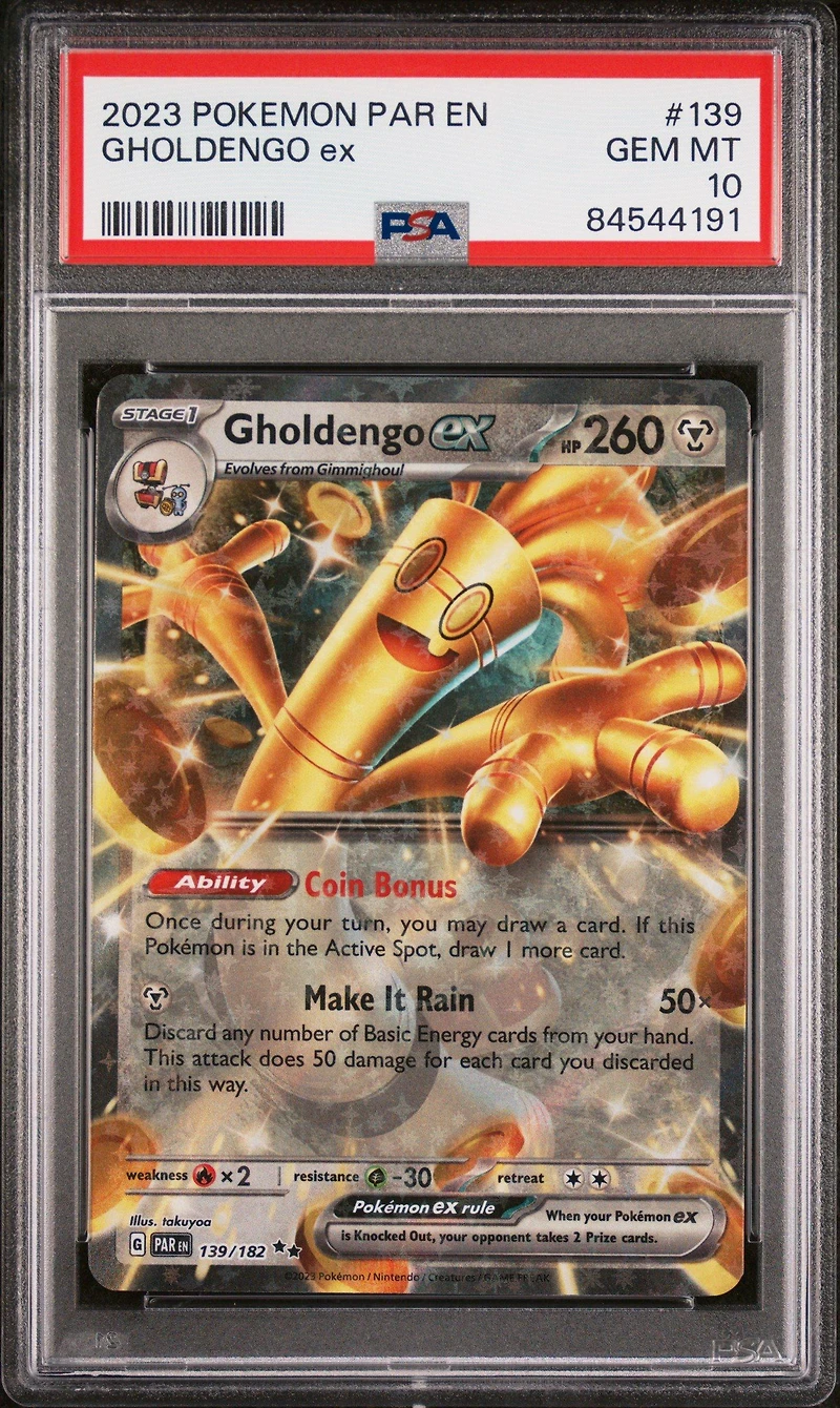 2023 Pokemon Par En-paradox Rift 139 Gholdengo Ex PSA