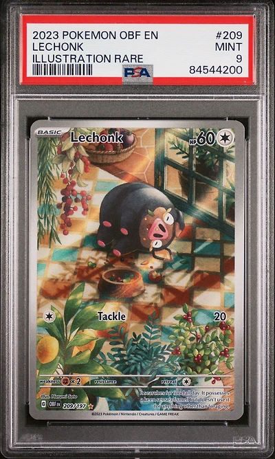 2023 Pokemon Obf En-obsidian Flames 209 Lechonk Illustration Rare PSA