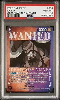 2023 One Piece Op03-pillars Of Strength 003 Kaido Wanted Alternate Art PSA 10
