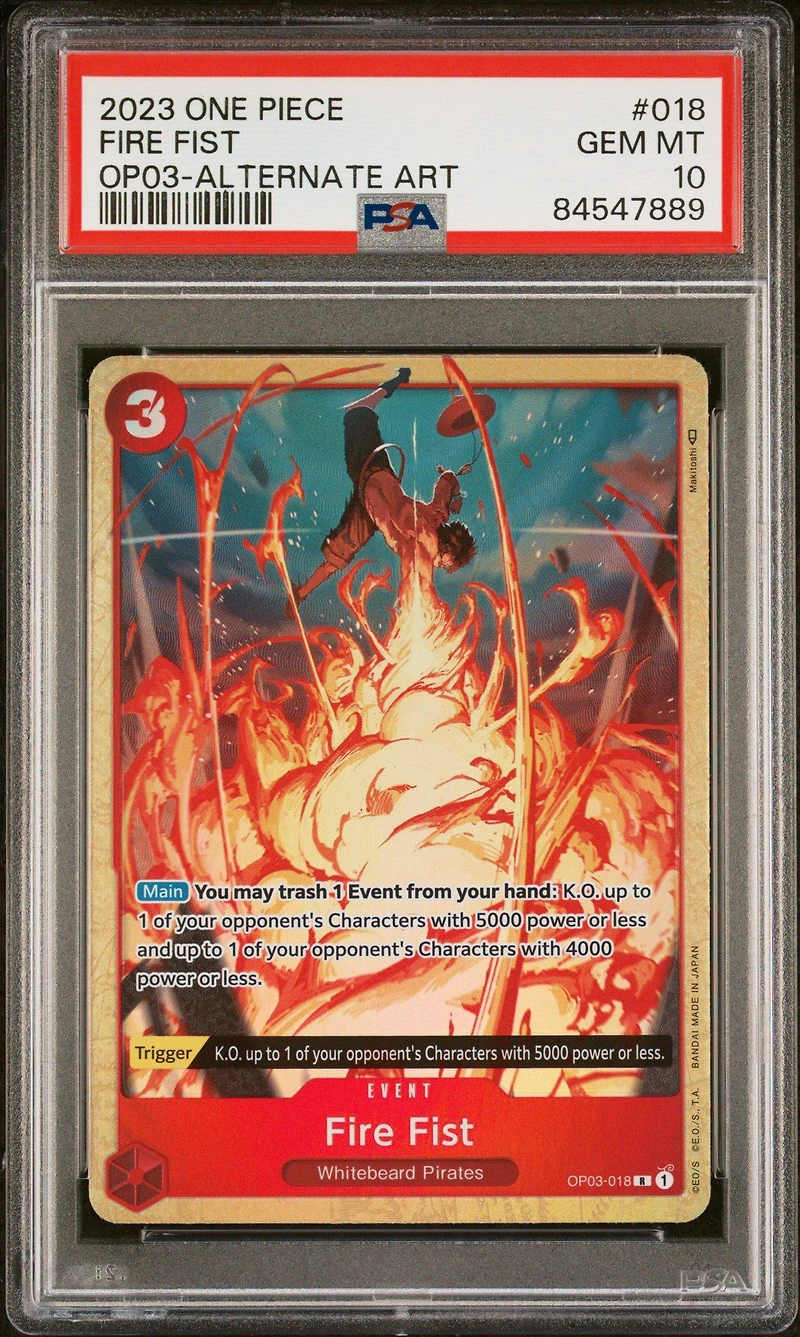 2023 One Piece Pillars Of Strength 018 Fire Fist Alternate Art PSA