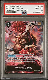 2023 One Piece Op04-kingdoms Of Intrigue 090 Monkey D. Luffy Alternate Art PSA 10