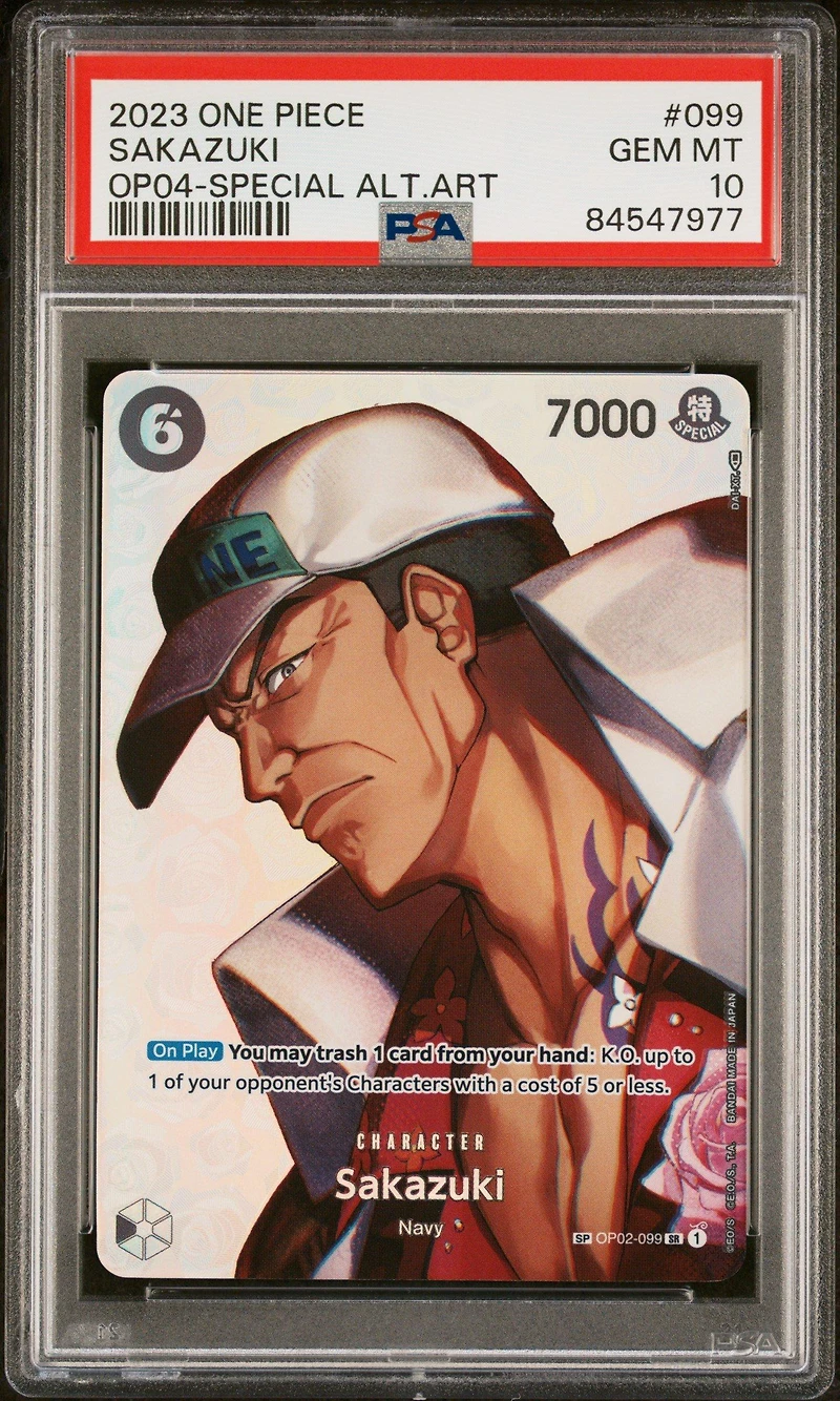 2023 One Piece Kingdoms Of Intrigue 099 Sakazuki Special Alternate Art PSA 10