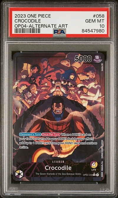 2023 One Piece Kingdoms Of Intrigue Crocodile PSA 10