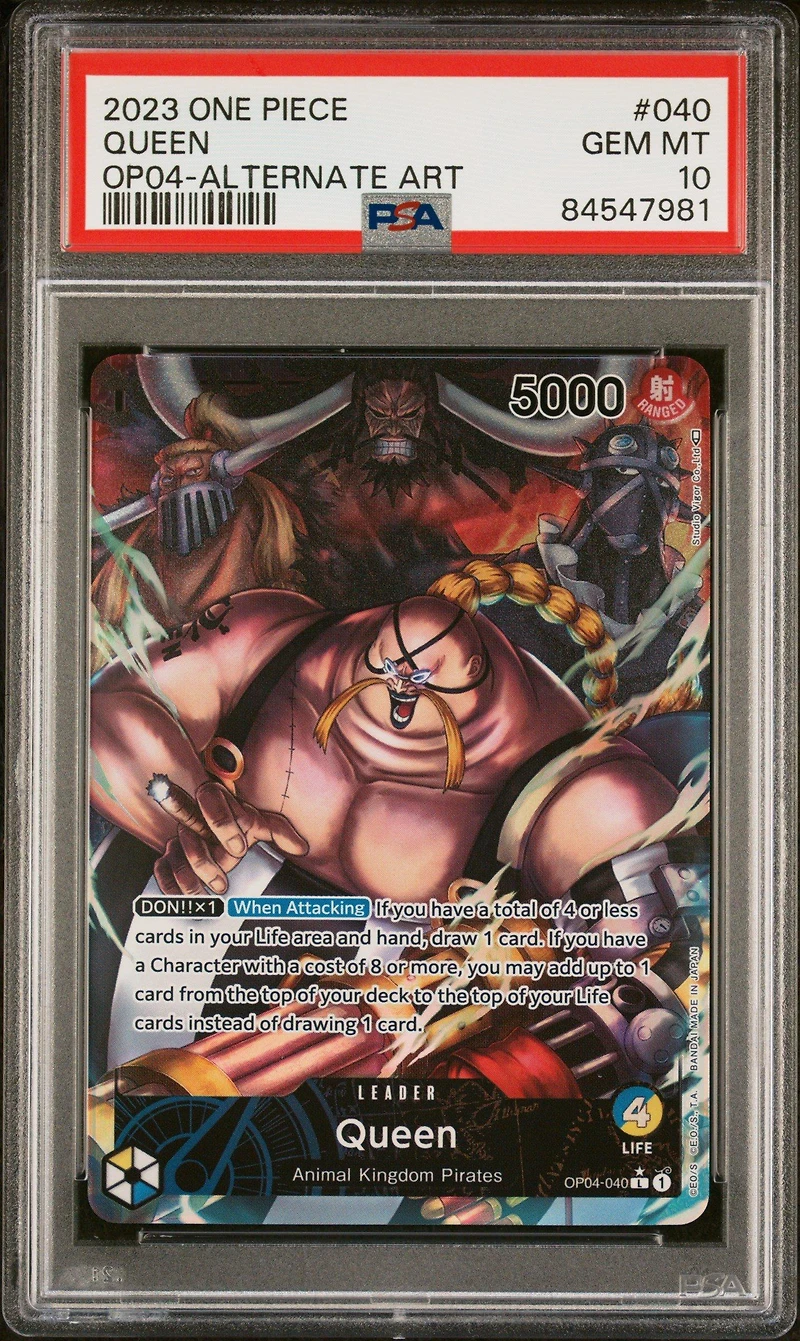 2023 One Piece Op04-kingdoms Of Intrigue 040 Queen Alternate Art PSA 10
