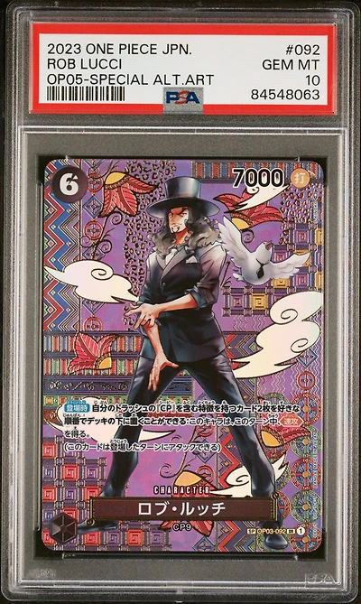 2023 One Piece Japanese Awakening Of The New Era 092 Rob Lucci Special Alternate Art PSA 10