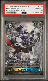 2023 Digimon Booster Alternative Being 030 Kuzuhamon PSA 10
