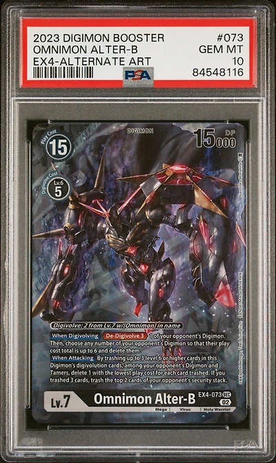 2023 Digimon Booster Alternative Being 073 Omnimon Alter PSA 10