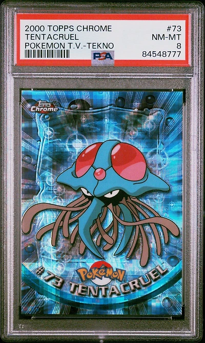 2000 Topps Chrome Pokemon T.v. 73 Tentacruel Tekno PSA 8