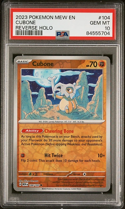 2023 Pokemon Mew En-151 104 Cubone PSA 10