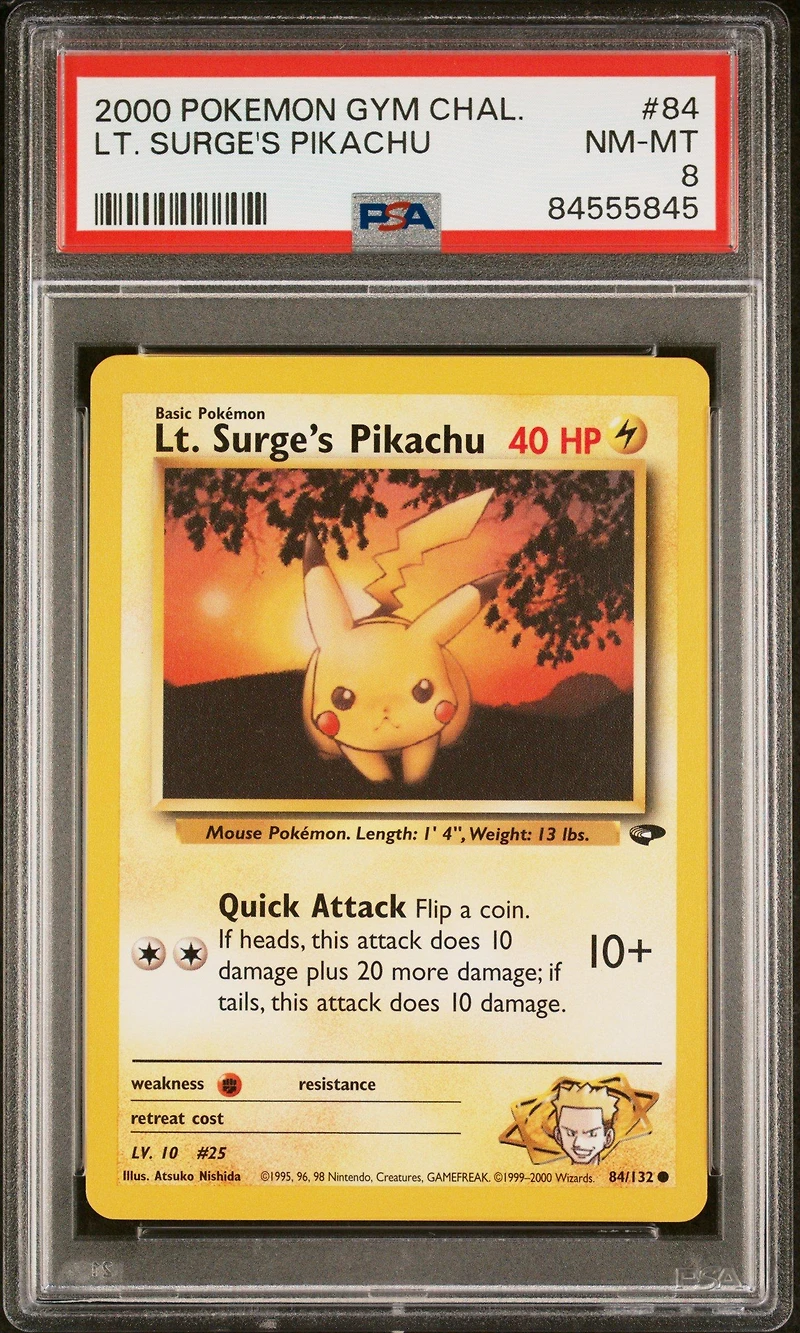 2000 Pokemon Gym Challenge 84 Lt. Surge's Pikachu PSA