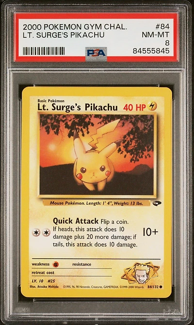 2000 Pokemon Gym Challenge 84 Lt. Surge's Pikachu PSA