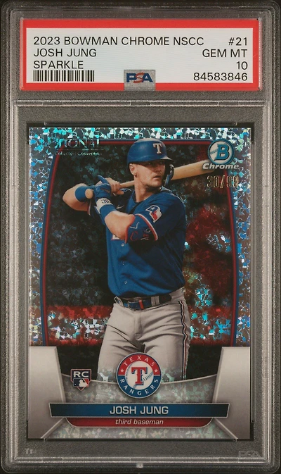 2023 Bowman Chrome National 21 Josh Jung Sparkle Refractor PSA 10